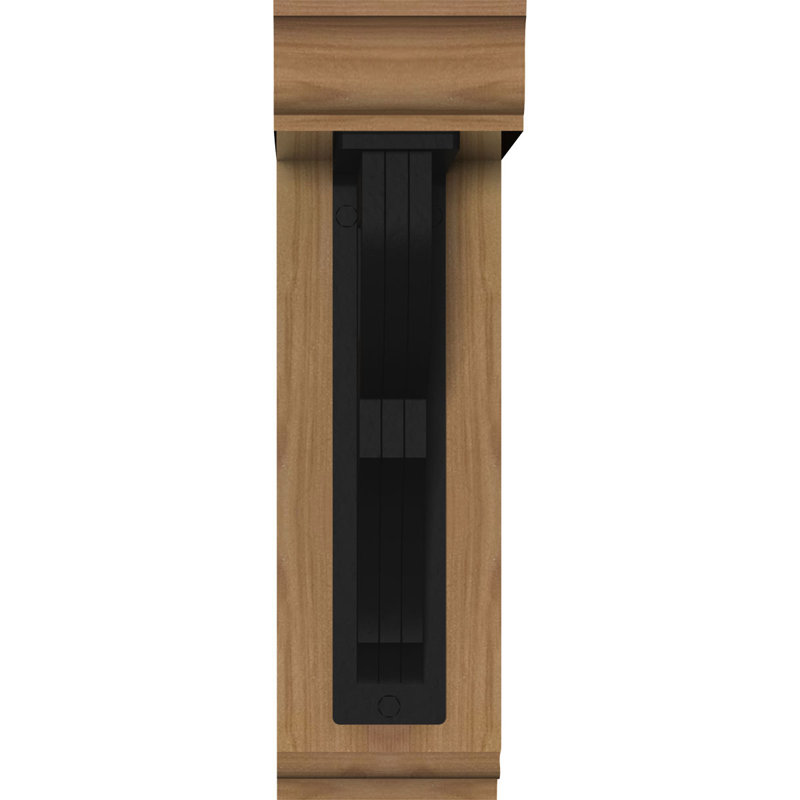 Support de fer triple Bradford, H 14 po x P 11 1/2 po, Cèdre rouge de l'Ouest l 3 1/2 po x T 2 po (lisse