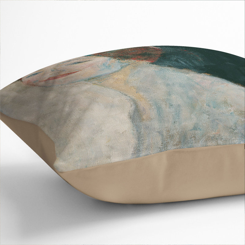Lady in White Scatter Cushion with Filling, 55cm H x 55cm W x 20cm D, Stone