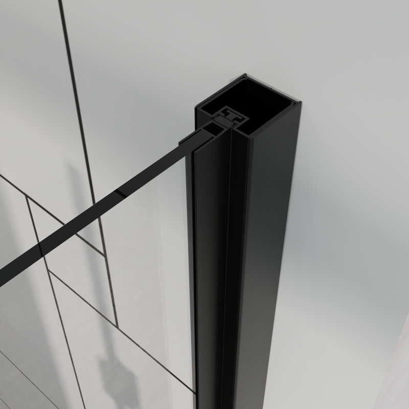 Goodyo 30"X 72" Pivot Bifold Frameless Glass Shower Door 1/4 Inch (6Mm) Tempered Clear Glass Swing Shower Panel In Black Finish, Reversible Installation