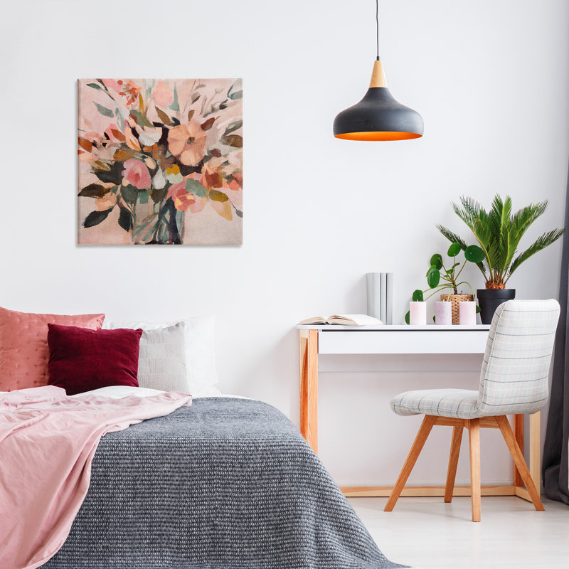 Art mural sur toile Blush Abstract Bouquet par Sasha, H 30 po x l 30 po