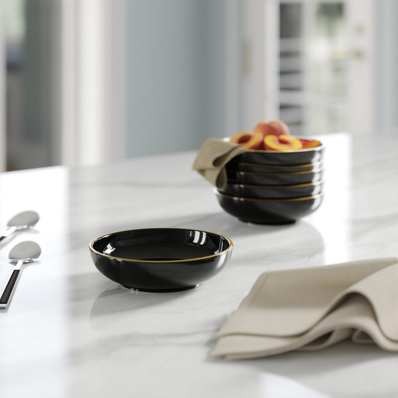Ensemble de bols à sauce en céramique de qualité supérieure, noir, 5,1 x 5,1 x 1,3 pouces | 100% céramique antibactérienne, résistante aux chocs thermiques, va au lave-vaisselle et au micro-ondes | Facile à nettoyer, idéal pour les sauces et les trempettes