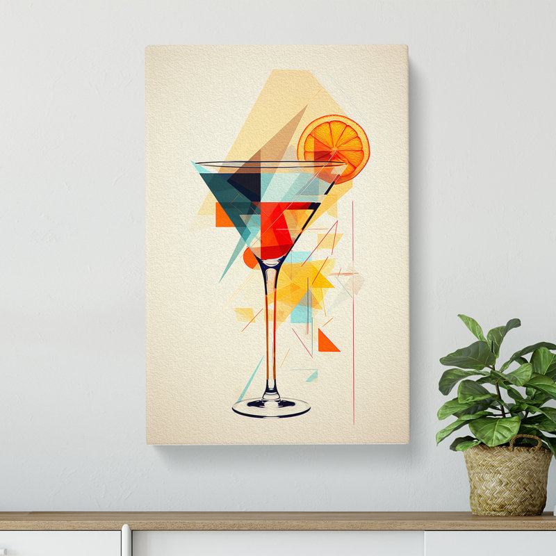 Cocktail Geometric - No Frame Print, 50cm H x 35cm W x 3cm D