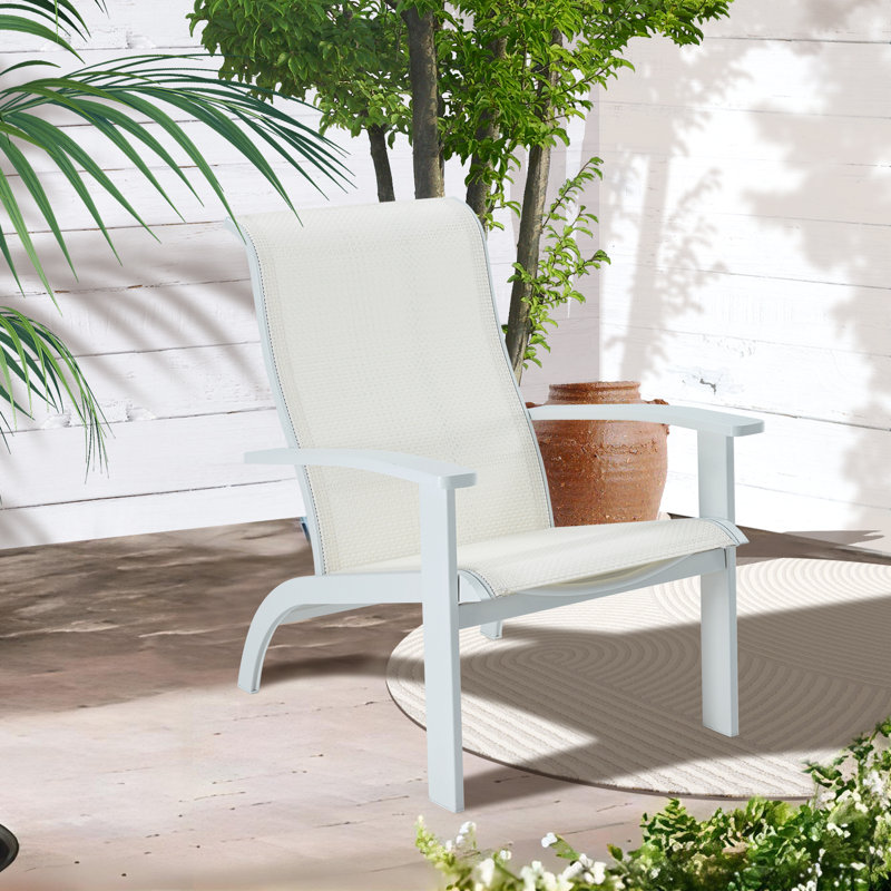 Eillet Outdoor Adirondack Chair, White, White