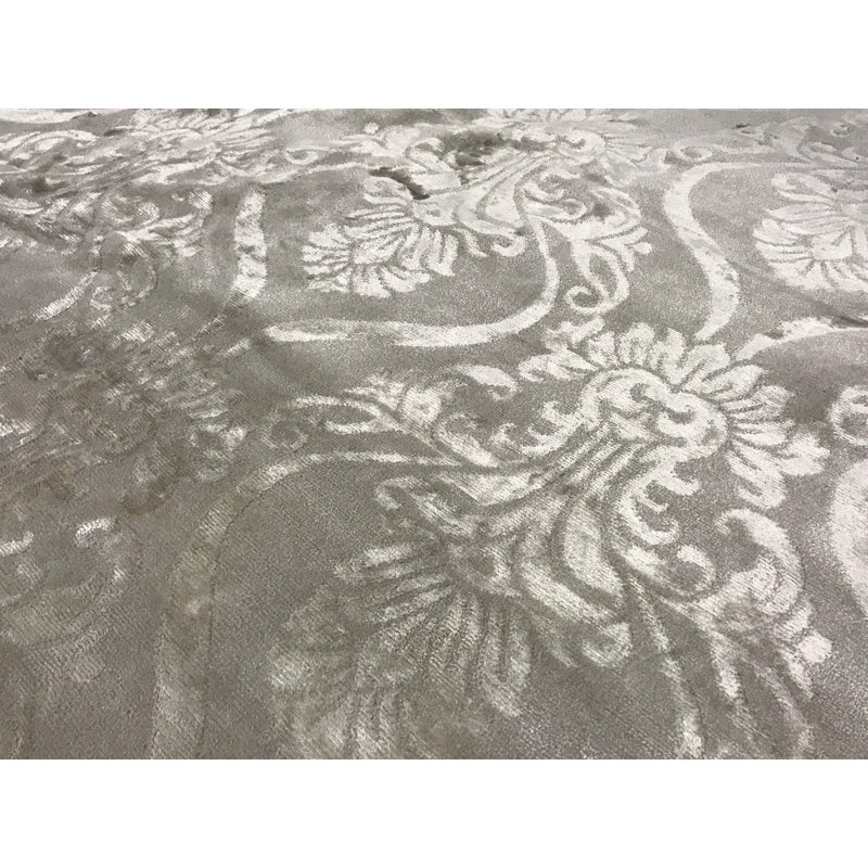 Hand-Knotted High-Quality Silver Area Rug