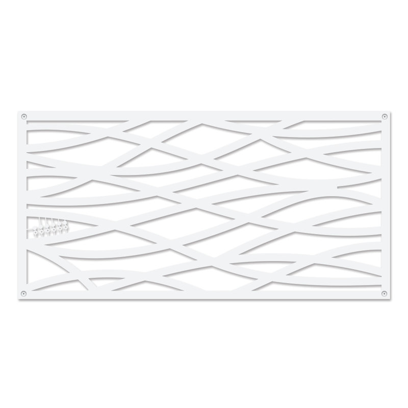 White Wave Decorative Privacy Lattice Panel 2ft x 4ft