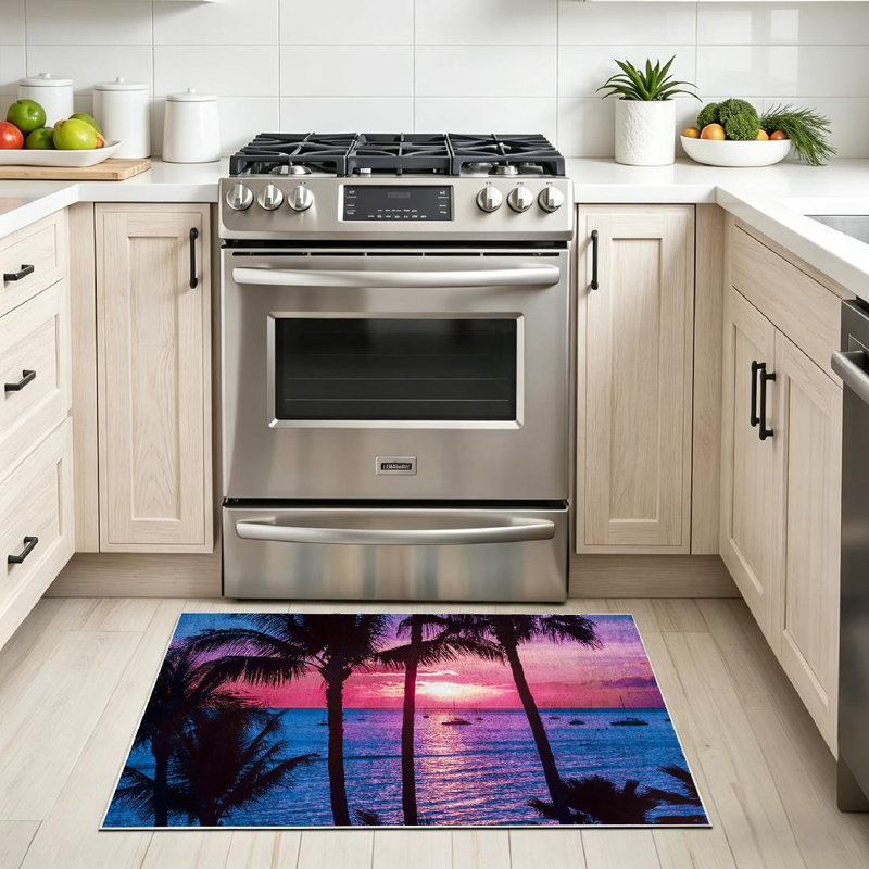 Tapis transparent palmier transparent Hawaii Beach, Rectangle 32 po x 47 po