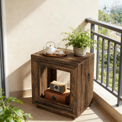 Table de bout carrée avec rangement ouvert