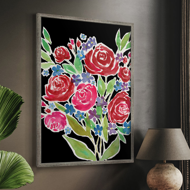 Floral Choir Bouquet, reproduction encadrée - bois massif, H 11 po x l 9 po