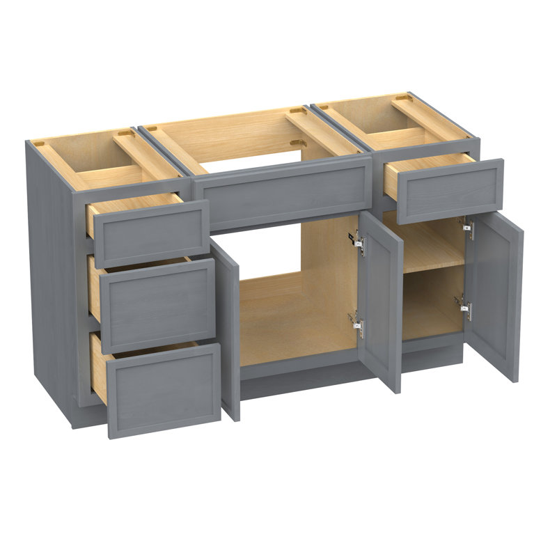 Base de meuble-lavabo simple 54 po seulement, Argent argent