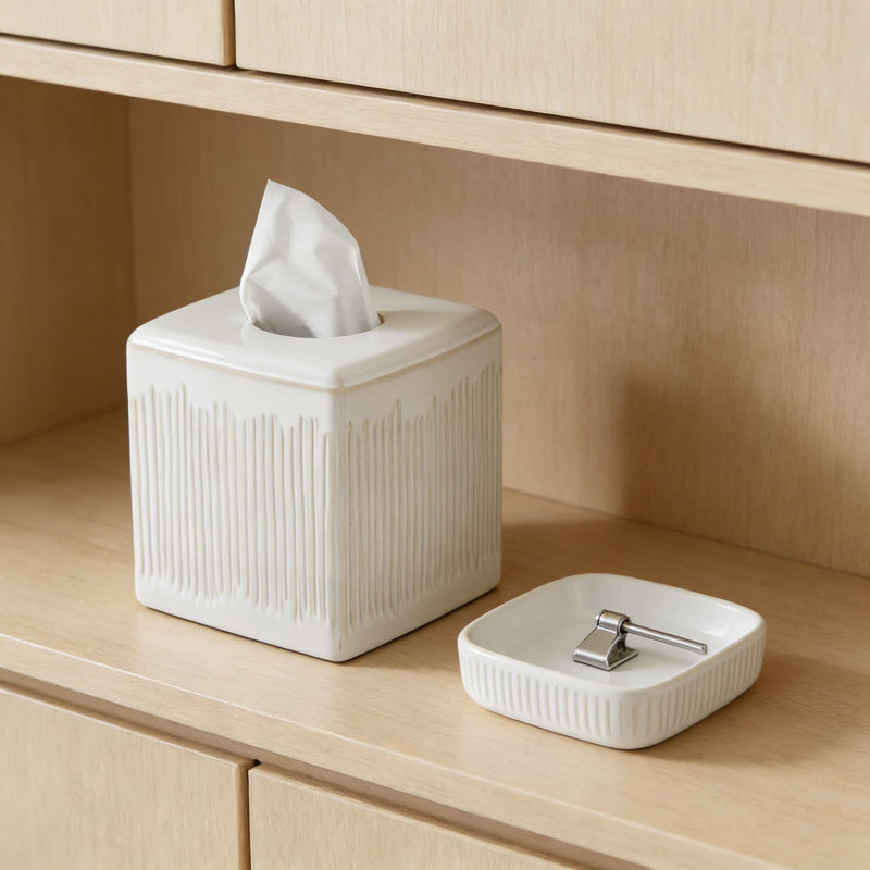 Porte-papier hygiénique carré en céramique
