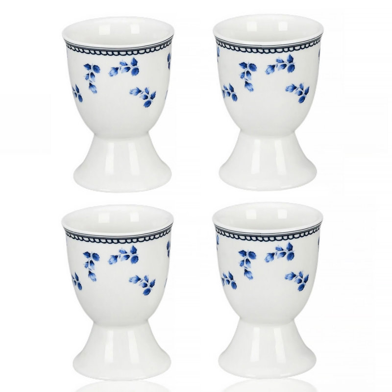 Coquetier en porcelaine rétro indigo
