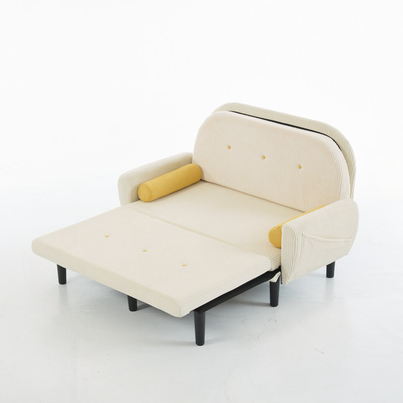 Canapé pour petit salon et chambre à coucher, Ivoire ivoire