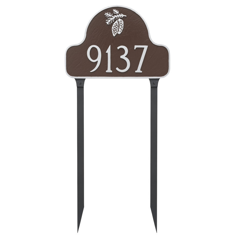 Enseigne d’adresse pour pelouse sur 1 ligne, Noir / or