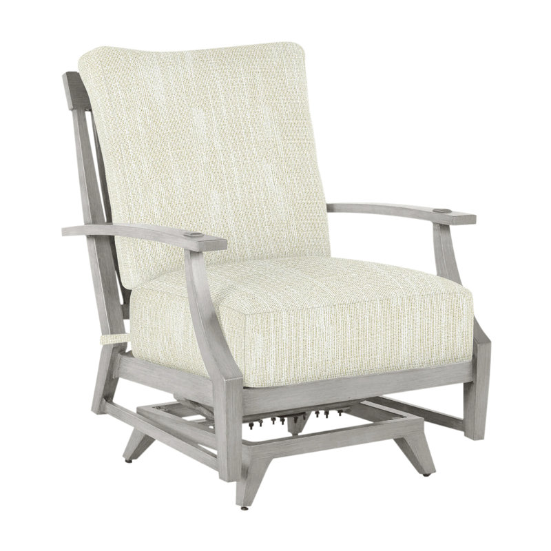 Croquet Aluminum Spring Lounge - Oyster, No Welt, Oyster, Rollo Cream InsideOut® Linen