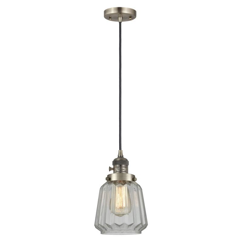 Franklin Restoration - Kushtrim - Mini luminaire suspendu à cordon de 7 po - Interrupteur marche / arrêt - Ampoule non incluse 