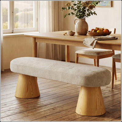 Banc de salle à manger pour la salle à manger, repose-pieds en chenille de la chambre à coucher à l'extrémité du lit du hall d'entrée, avoine, capacité de poids de 300 lb