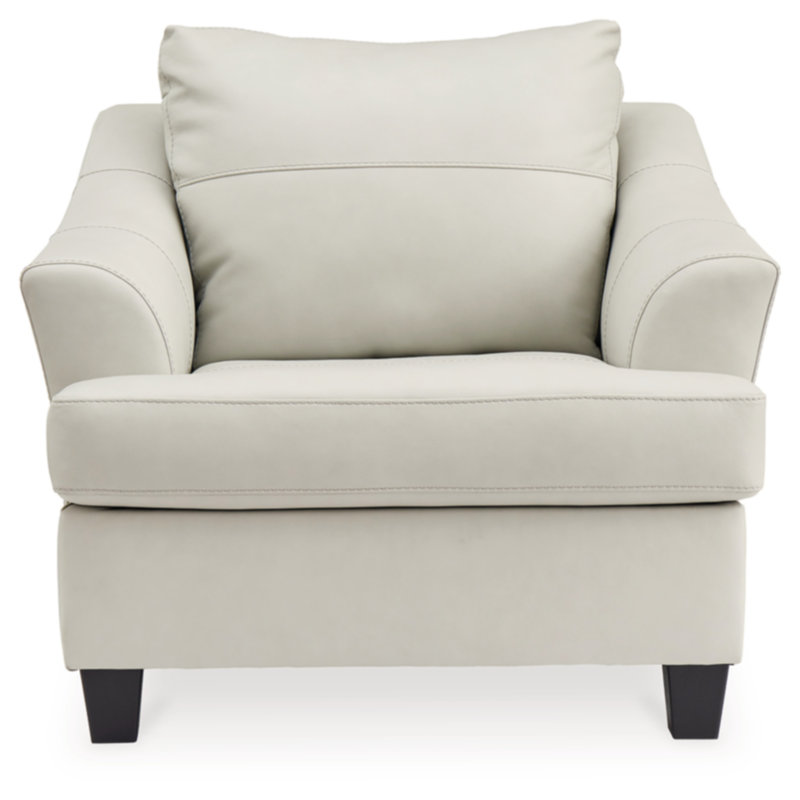 Genoa Upholstered Accent Chair, White Leather Match