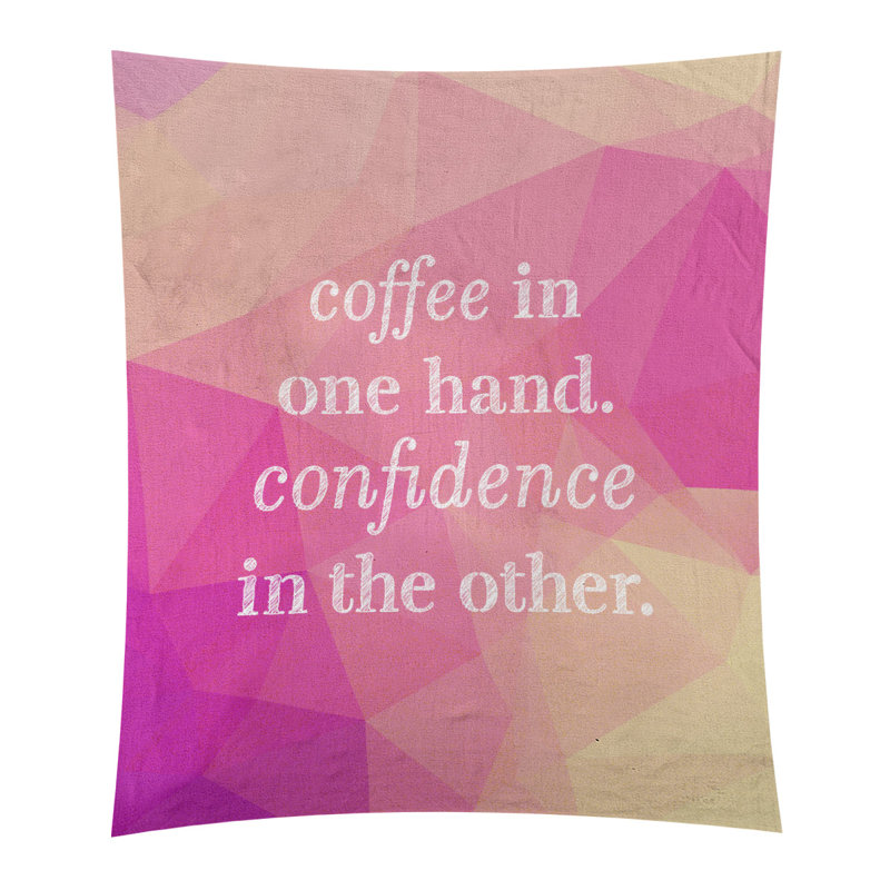 Tapisserie en polyester à faux café et à devis de confiance en polyester, H 27,5 po x l 37,5 po, Diamant rose