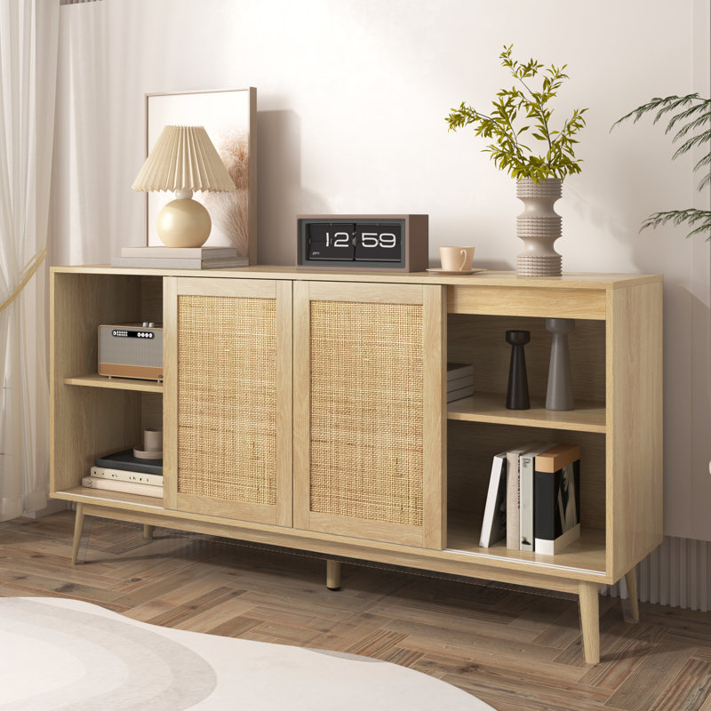 Anastasas 155cm Sideboard, Brown, white and pink