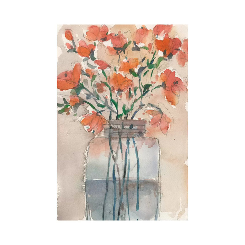 Fleurs dans un pot II, H 12 po x l 8 po x P 0,75 po
