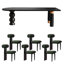 Creative solid wood ash dining table set