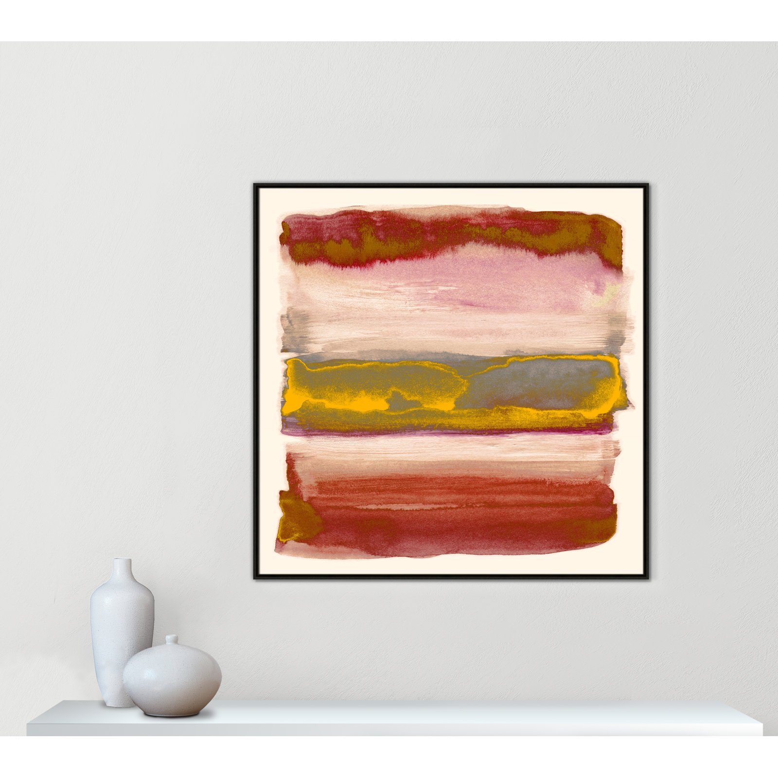 Casa Fine Arts "Yellow Sky II" Print by Nan, Espresso, 46.5" H x 46.5" W