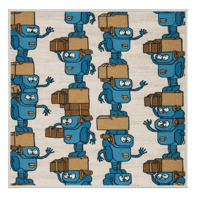 Machine Washable Transportation Beige Area Rug