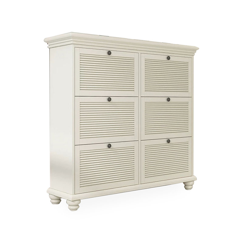 Meuble de rangement ventilé à persiennes en bois d'ingénierie à grande capacité avec rangement pour présentoir plat