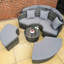 Garden Outdoor Rattan Day Bed With Cushions Grey