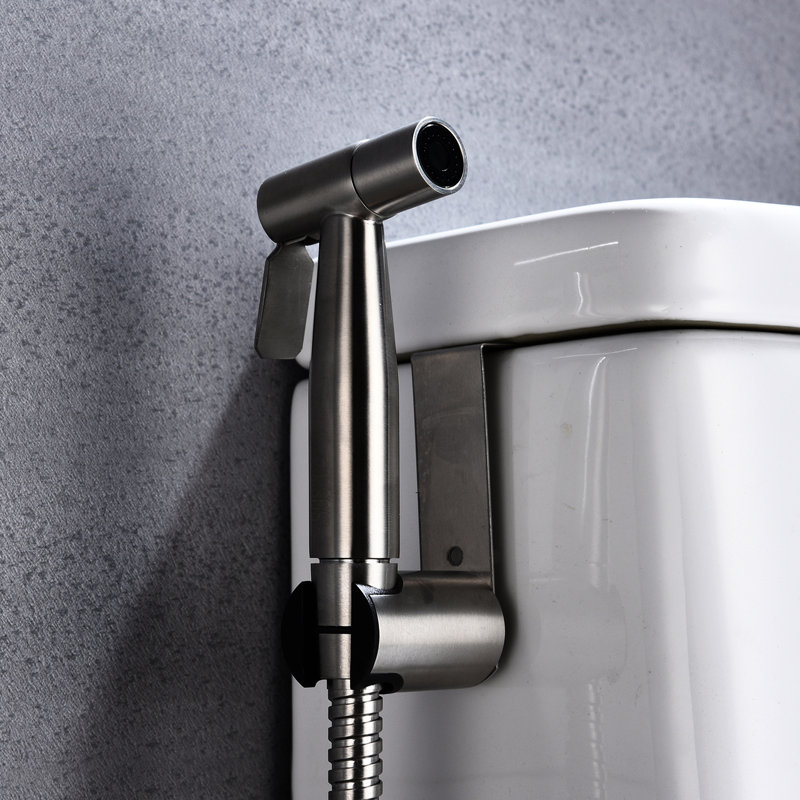 Handheld Toilet Bidet - Hygienic Butt Sanitizing Quality Control Spray Power Rust And Corrosion Feature Silver Metal Watch For Toilet, Care Vary Prompt Character Hook