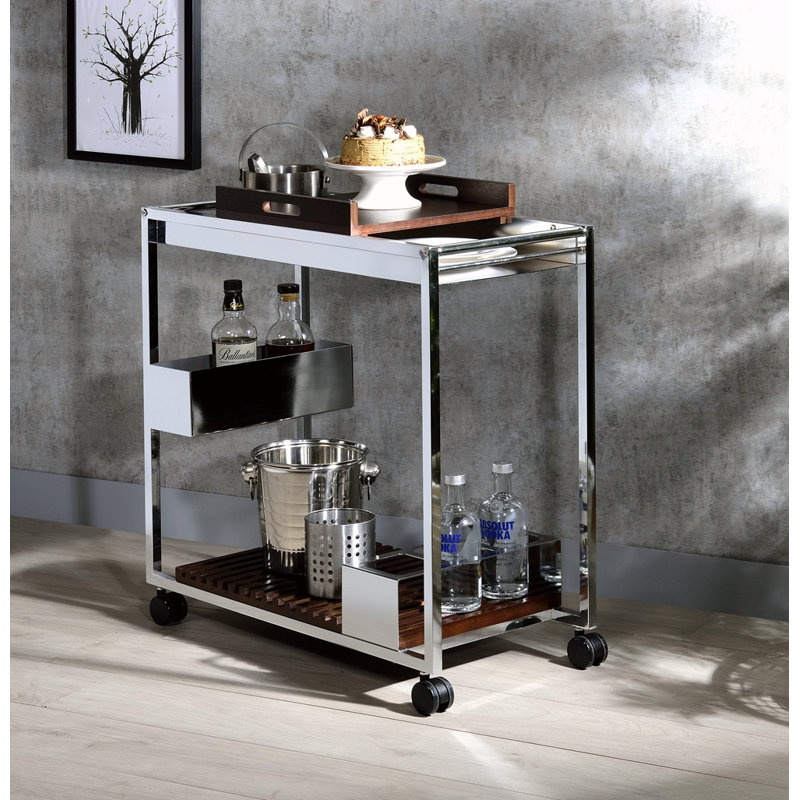 Chrome Finish Serving Cart