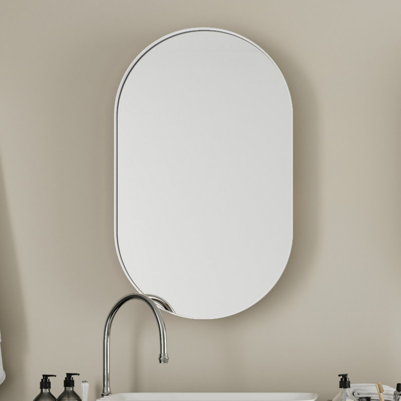 Armoire murale en métal avec miroir et tablettes réglables, Doré