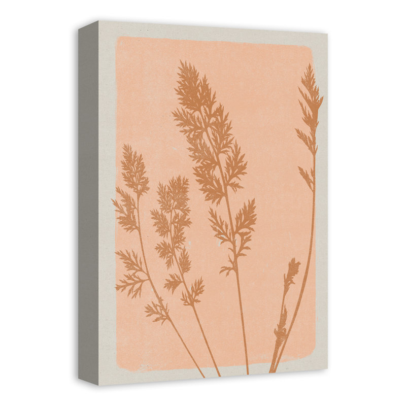 «Rust Rust Floral Silhouette», impression sur toile tendue