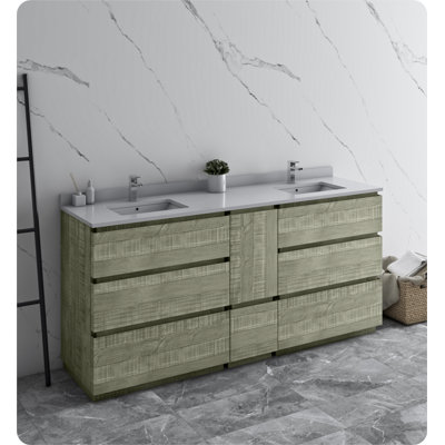 Formosa 72"" Free-Standing Double Sink Bathroom Vanity Set -  Fresca, FCB31-301230ASH-FC-CWH-U