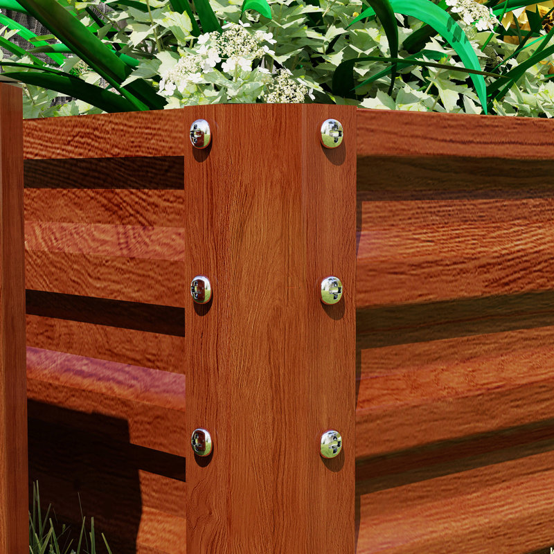 4' x 2' x 1' Set of 2 Raised Garden Bed, Dark Brown Wood Effect, Brown, 12" H x 47.25" W x 23.5" D, 2