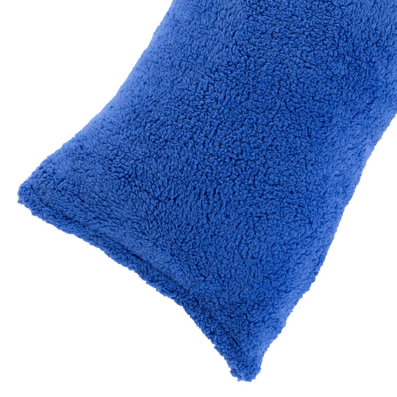  Housse de coussin en sherpa doux - Housse de coussin en sherpa en polyester doux et confortable, Bleu