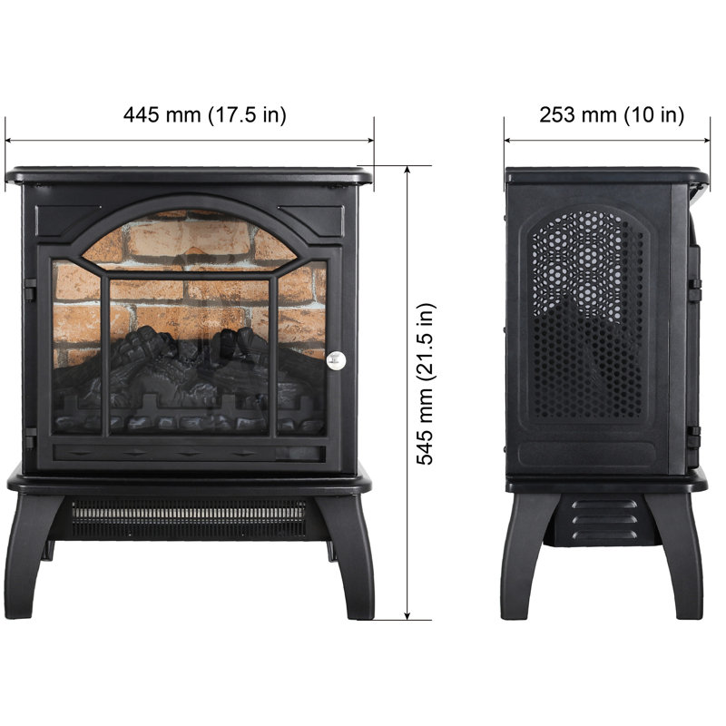 Poêle électrique 18 "3D Flame - chaleur 1500W, 5000 / H / Ul, flamme réglable, protection contre la surchauffe 18 pouces, effet réaliste, faible bruit 48 Db