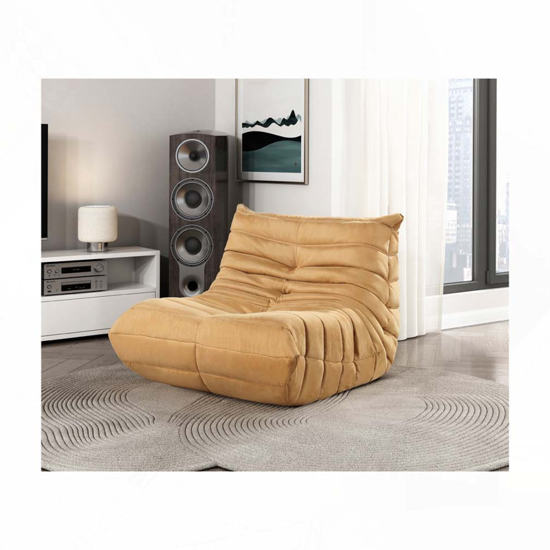 Fauteuil confortable en microfibre, Jaune