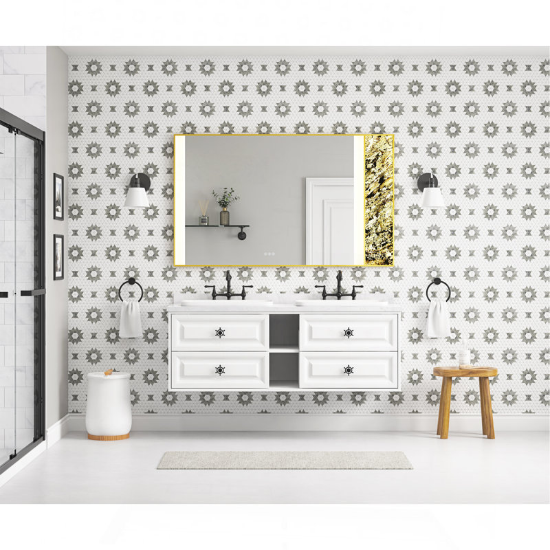Le meuble-lavabo mural de 60 po convient aux lavabos doubles, armoire seulement (comptoir et lavabos non inclus)