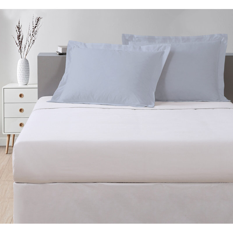 Taie décorative de couleur unie 100% coton, Euro, Bleu clair