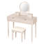 Ensemble de coiffeuse de luxe avec miroir rond, hauteur réglable, coiffeuse, 4 tiroirs et tabouret-2047396881