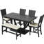 Ensemble de table de salle à manger en bois 6 pièces, ensemble de table de cuisine avec un banc et 4 chaises-130914697-130914701-130914700