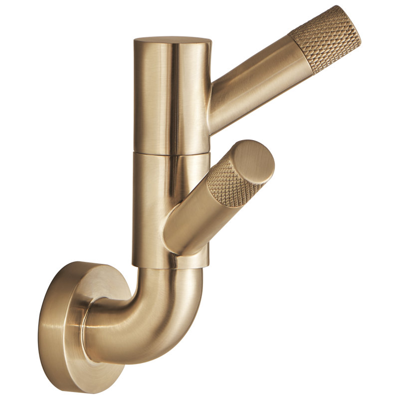 Litze Rotating Double Robe Hook, Luxe Gold
