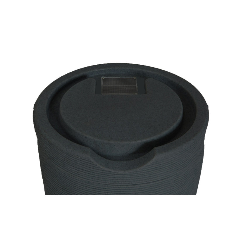 Baril de pluie 50 gallons Impressions Stone, Noir