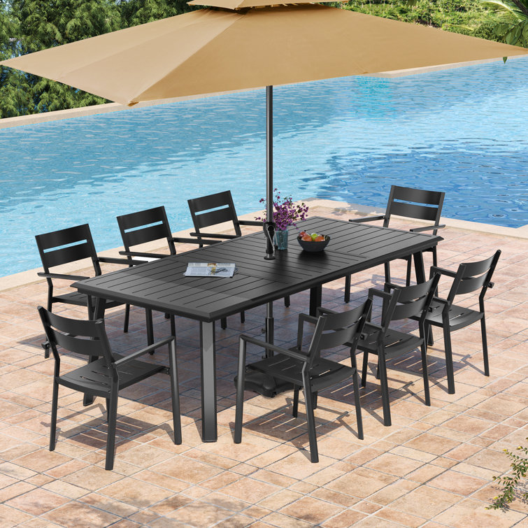 Rajni Rectangular Aluminum Outdoor Dining Table