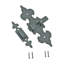 Loquet d'armoire en fer forgé noir Fleur de Lis 6 po
