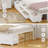 Twin Daybed with 6 Drawers LED Corner Bed with Bookcase & Charging Station Metal Platform Bed Frame for Bedroom, Guest Room, White-319210200-326821069