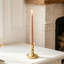 2 pièces-Bougeoir conique en métal doré, chandelier simple classique pour manteau de table