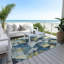 Tapis bleu marine Xhevrie intérieur / extérieur lavable à la machine-1021021729