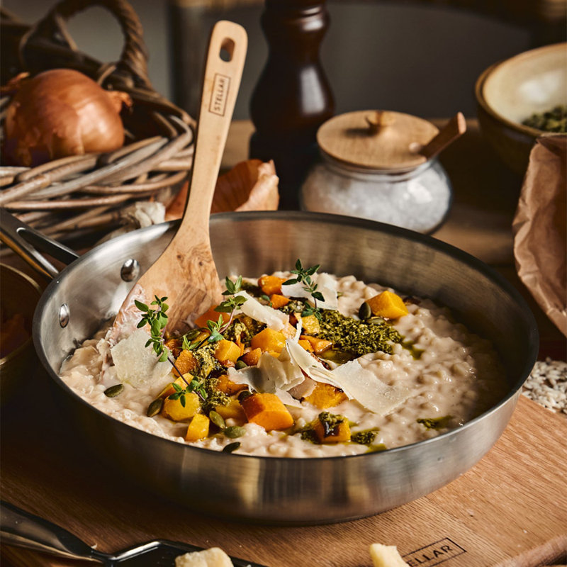 Profile Matte Stainless Steel Non-Stick Frying Pan, 28cm